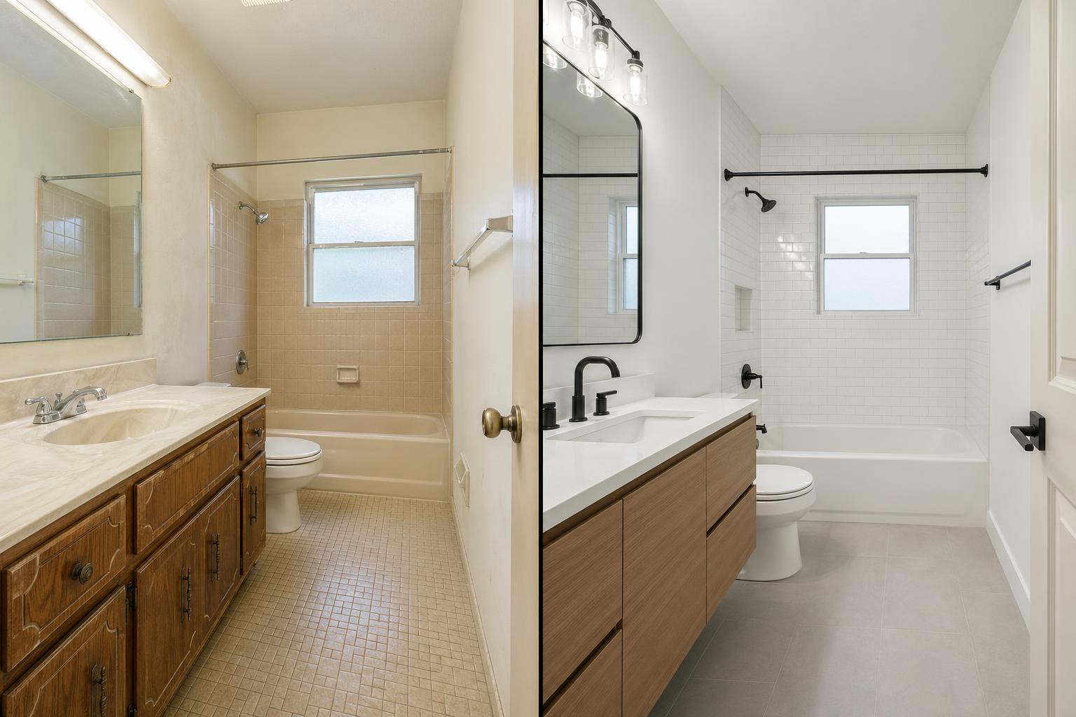 Bathroom Remodel before and after