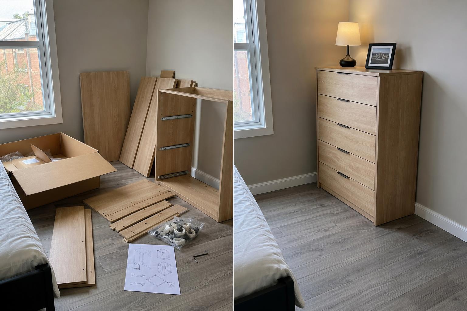 Furniture Assembly before and after